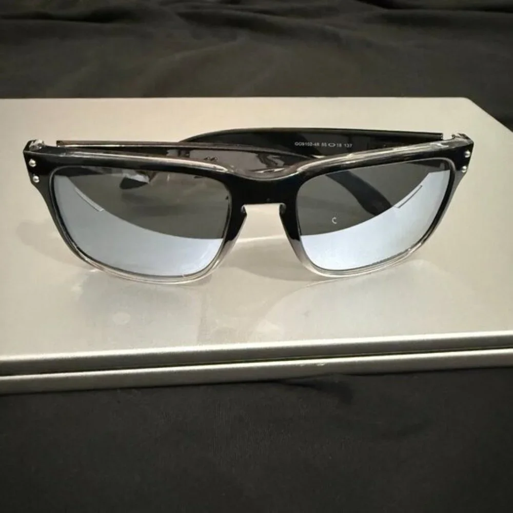 OO9102 Oakley Holbrook Dark Ink Fade Prizm Polarized Silver Reflective Lenses - Picture 6 of 8